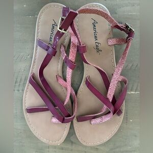 American Eagle Women’s Straps‎ Brown Sandals - Size 8